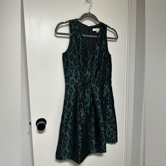 Loft Animal Print Sleeveless Dress size Womens 0 Work Formal Dress Blue & Black - Picture 2 of 5